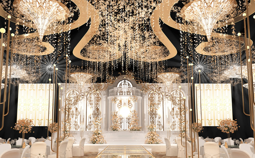 平度花木兰喜事汇金色大厅效果展示